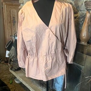 a new day Blush Pink Wrap Blouse